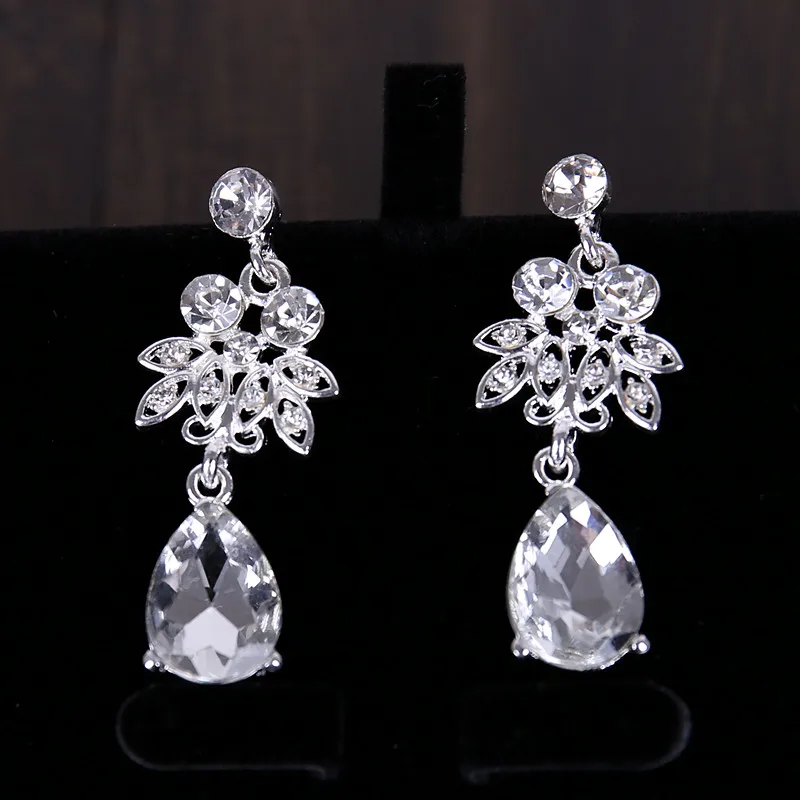 Youfir Свадебный австрийский кристалл ожерелье и серьги ювелирный набор подарки подходят к свадебному платью