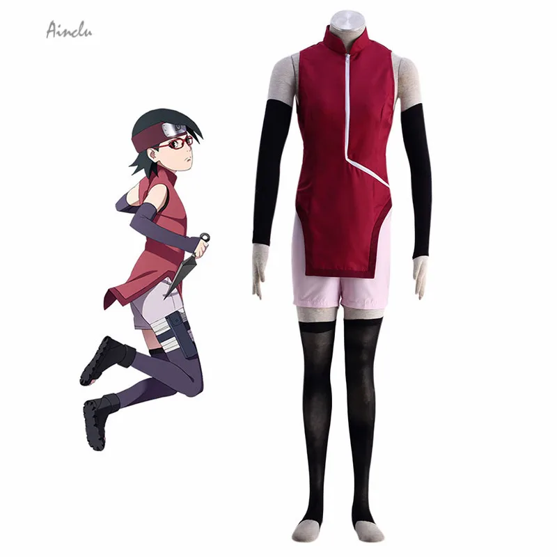 Ainclu индивидуальные BORUTO NARUTO фильм Учиха сарада Косплей Костюм Новый Женский Cheongsam