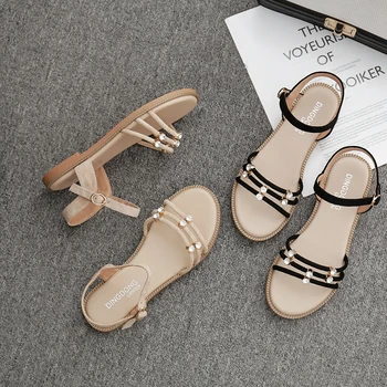 

2019 summer new flat sandals wild word with casual sandals women