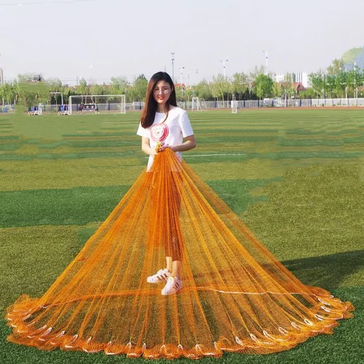 

Finefish Multifilament China Cast Net Hand Throw Catch Fishing Network Small Mesh With Sinker Trap Hunting Fly Gill Nets