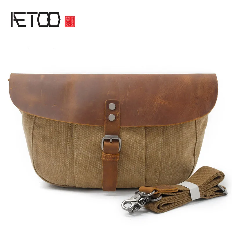 AETOO New men's shoulder bag oblique canvas bag package leisure men bag