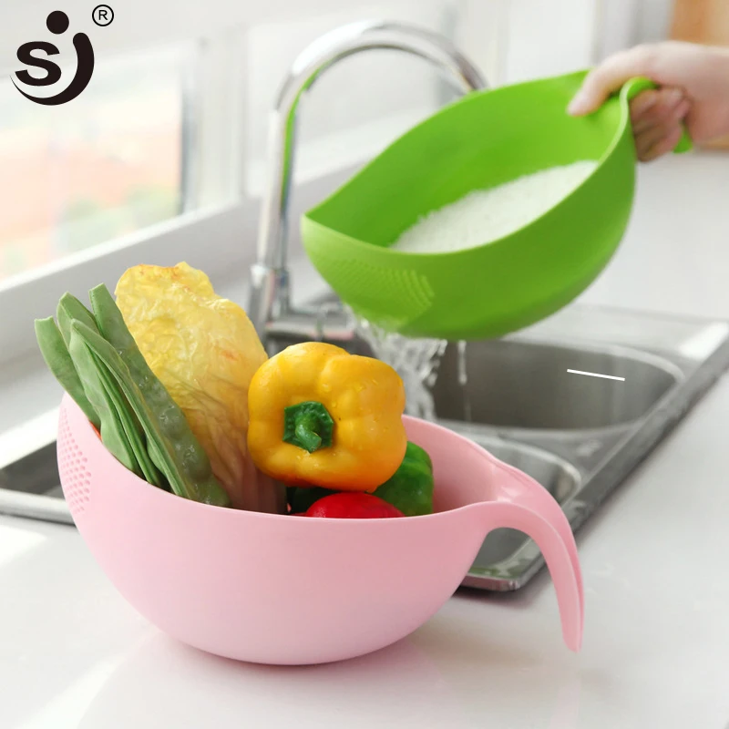 

Durable Rice Washing Filter Strainer Kitchen Tool Beans Peas Sieve Basket Colanders Cleaning Gadget Filtering With Handle Newest