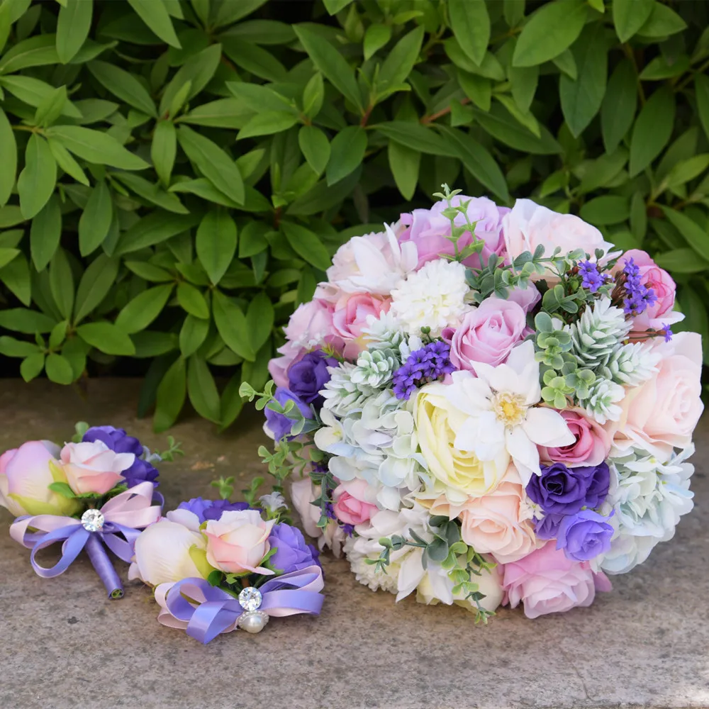 Eternal Angel hand made big silk Peony flowers Bridal bouquet wedding