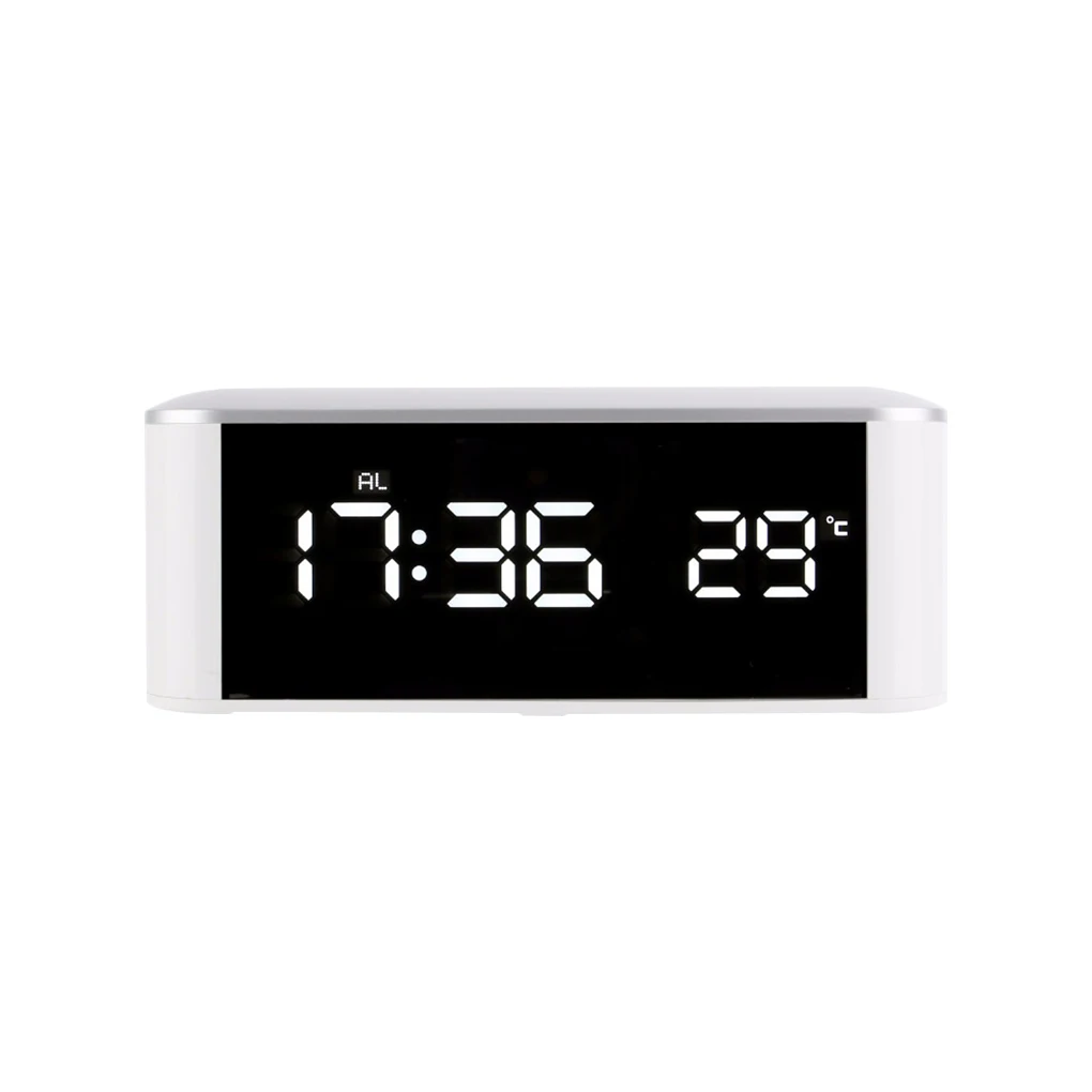 

2018 New Arrival Bedrooms Digital Alarm Clock 12H 24H USB with Large LED Display Temperature Function Home Decor Mirror Alarm