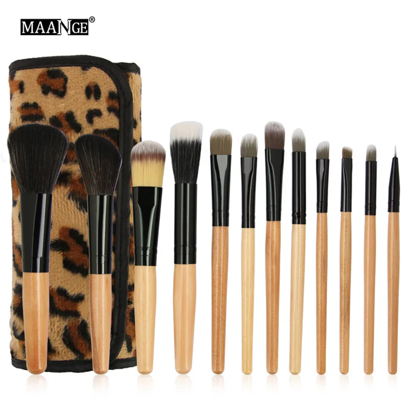 

MAANGE 12Pcs Professional Makeup Brushes Set Powder Foundation Eyeshadow Make Up Brushes with PU Case Beauty Cosmetic Tool Kits