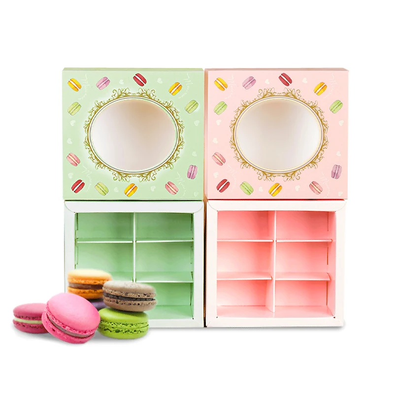 

10 High End Macarons Packaging Gift Box Baking Tansparent Window Packaging Drawer Cake Cookie Box Wedding Party Candy Gift Bag