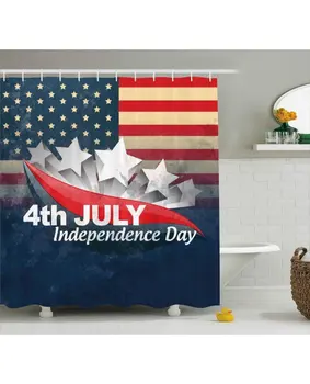 

National Shower Curtain Country Hero Liberty Print For BathroomWaterproof And washable Fabric With Hooks