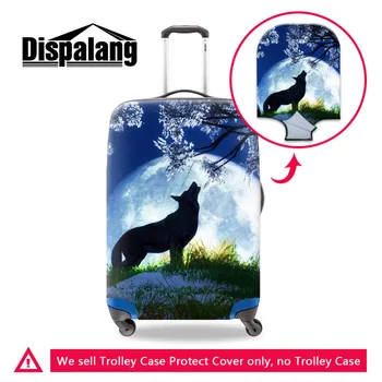 

Dispalang Moon Wolf Print Luggage Cover for Trunk Elastic Stretch Spandex Suitcases Covers Animal Printing Travel Baggage Cover