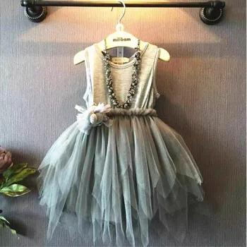 

Fashion baby girl new clothes Irregular mesh stitching girls dress for 1 -10 Years old girls dress Sweet cute kids clothes