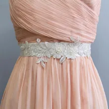 Слоновая кость бисером кружева с атласной лентой створки, свадебный пояс, свадебный цветок ленты для девочки