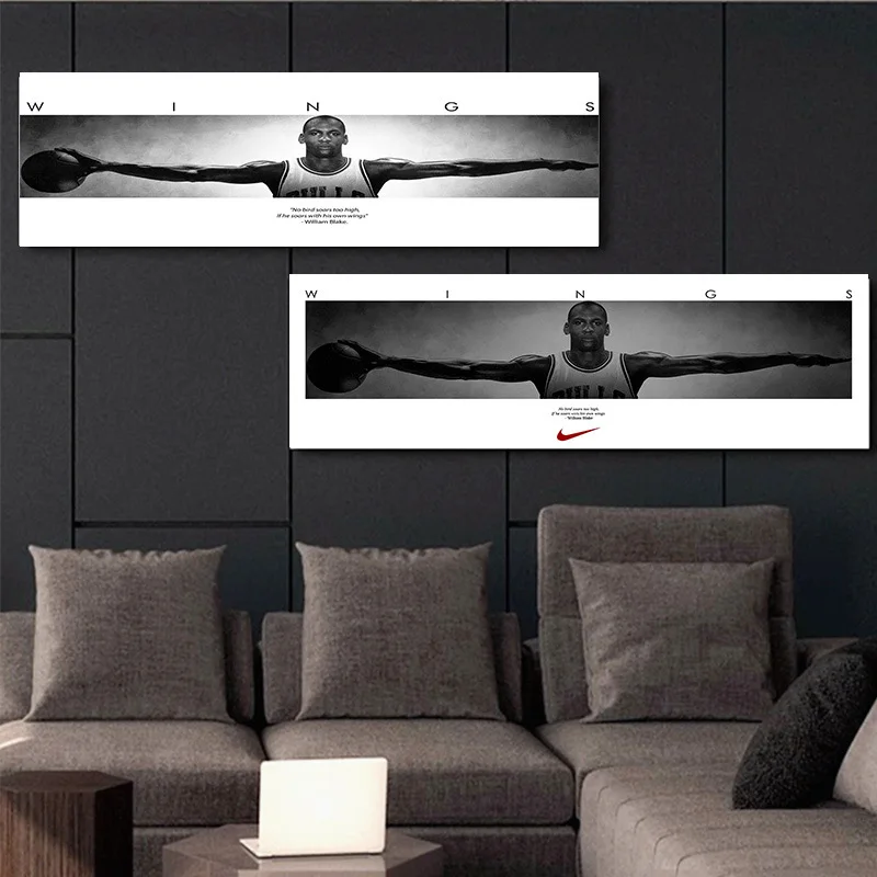 Michael Jordan крылья постер с автографом Wall Art шелковая печатать фотографии для Гостиная Спальня домашний декор