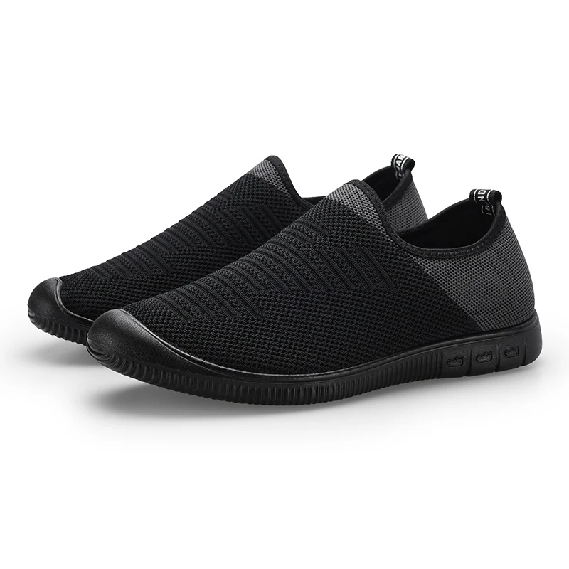 2019 New Fashion Men Shoes Brand Flats Breathable Slip on Man Outdoor Walking Sneakers Gray Black Lightweight Male Trainer
