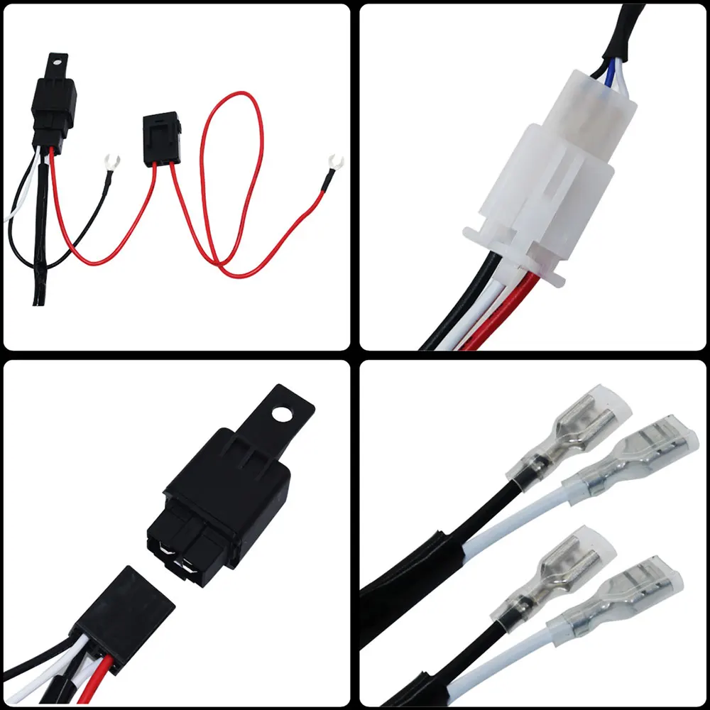 Универсальный автоматический кабель комплект жгута проводов 2 светодиодный 9-16 В 180 Вт Автомобильная фара противотуманная световая линия комплект с 40А переключатель реле лезвие предохранитель