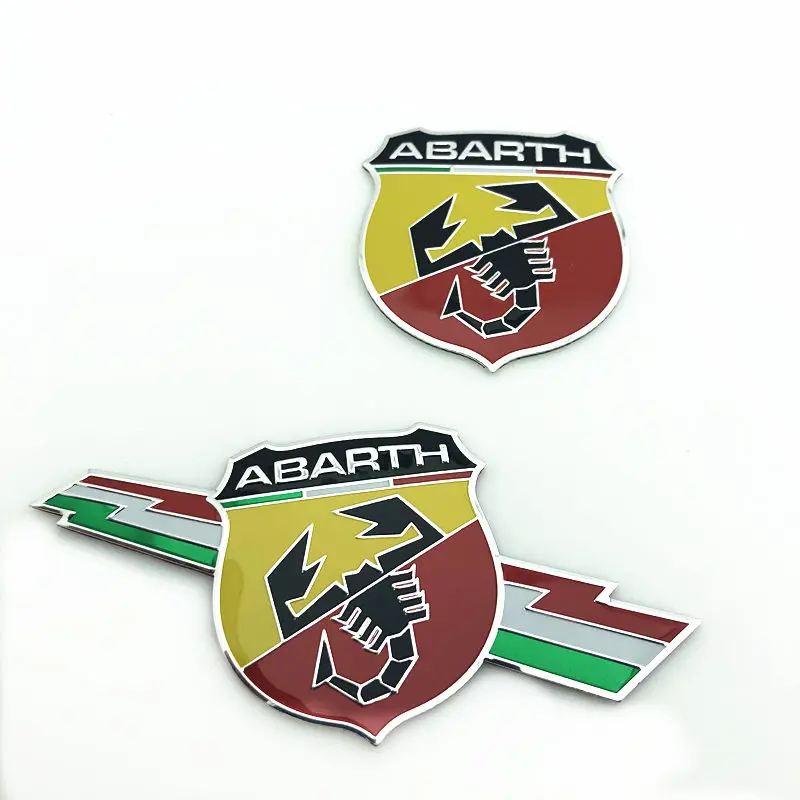 

CDIY aluminum Car Abarth Adhesive Badge Emblem Decal Sticker Scorpion For Fiat Abarth Punto 124/125/125/500 Car Styling