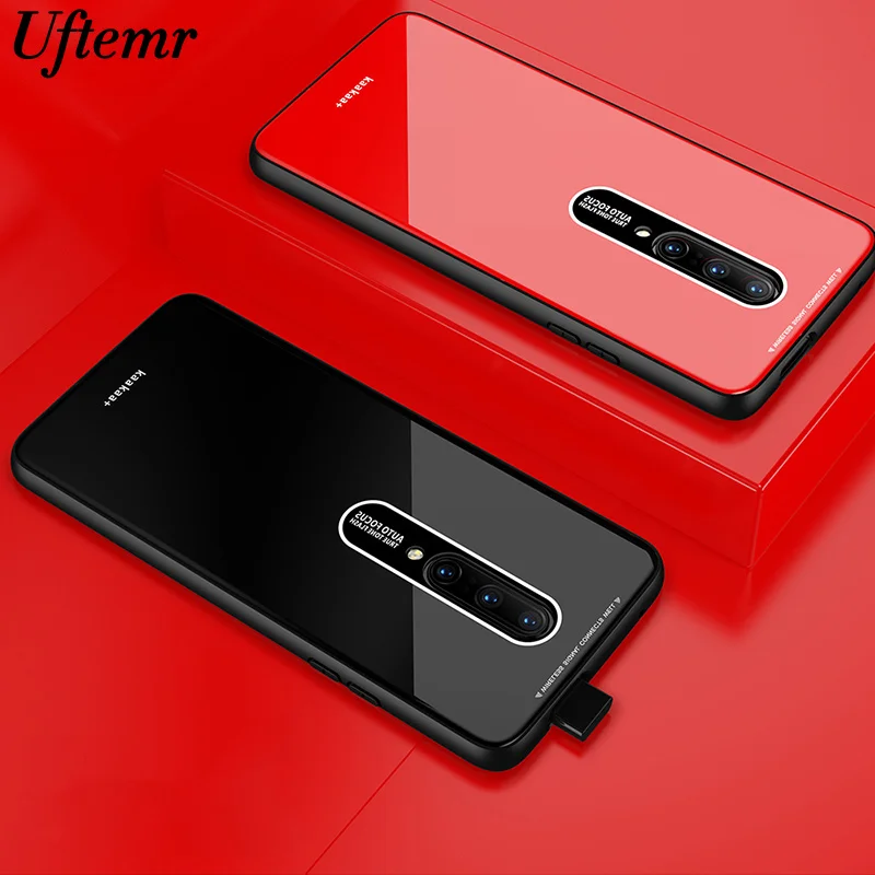 

Phone Case for Oneplus 7 Pro Case Cover Armor Shockproof Plexiglass+Soft Silicone Frame Case for Oneplus 7 One Plus 7 7Pro Cover