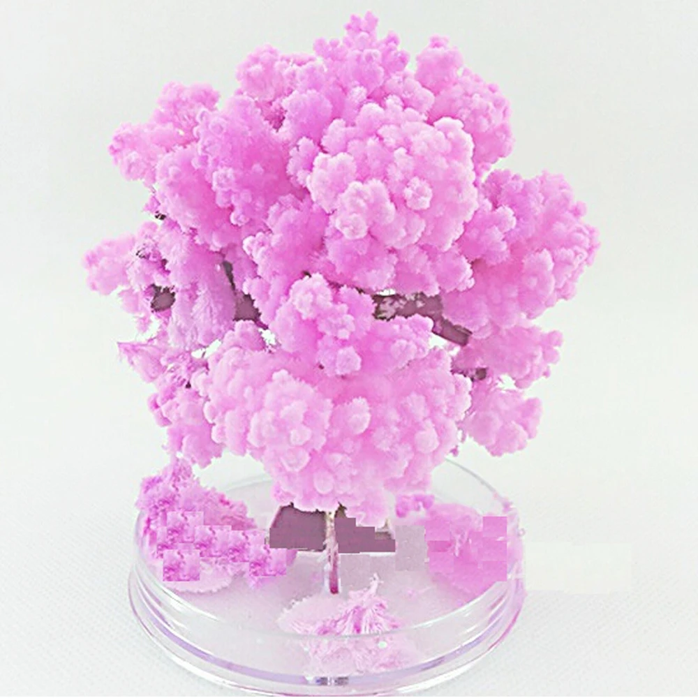 

2019 90mm Artificial Magical Sakura Paper Trees Christmas Growing Tree Desktop Cherry Blossom Magic Hot Funny Science Toys 10PCS