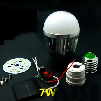 

DIY 7W LED Bubble Ball Bulb Lamp Shell Parts 220V E27 LED Aluminum Lamp Light Accessory 6pcs