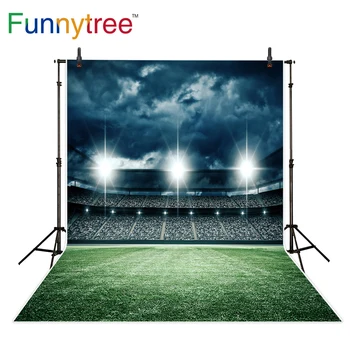 

Funnytree soccer stadium photography backdrop sport field night grass championship background photo prop photo studio printed