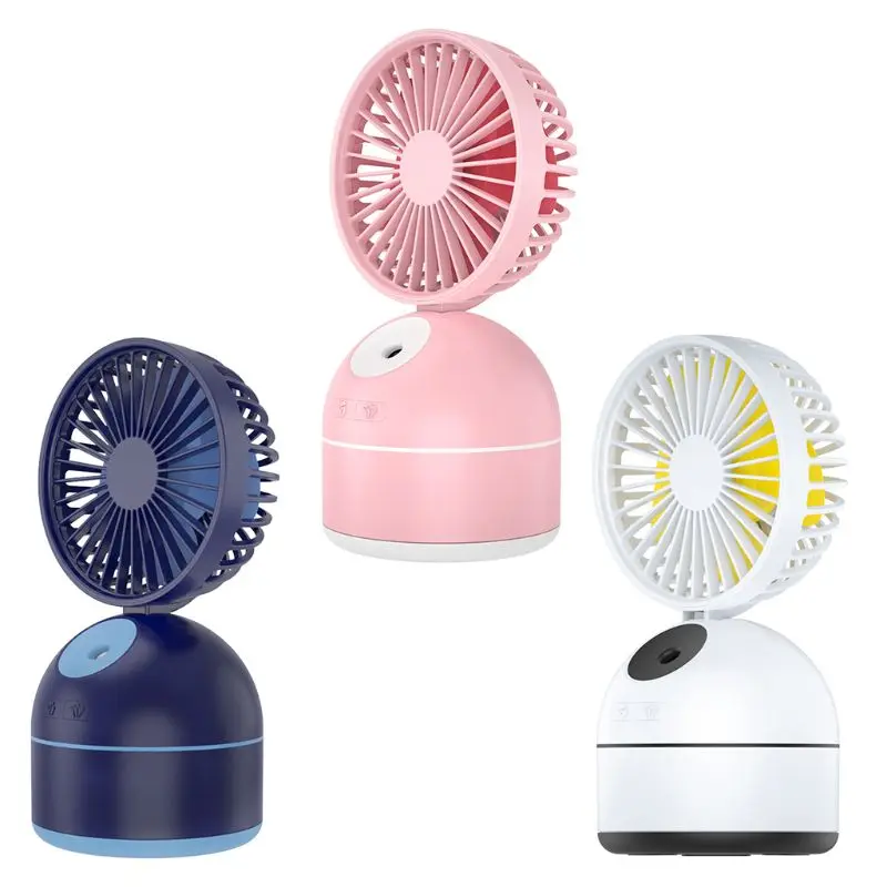 

180 Degree Angle Adjustment Mini USB Humidifier Fan Portable Desktop Air Cooling Fan Spray Cooler for Home Office Outdoor Use