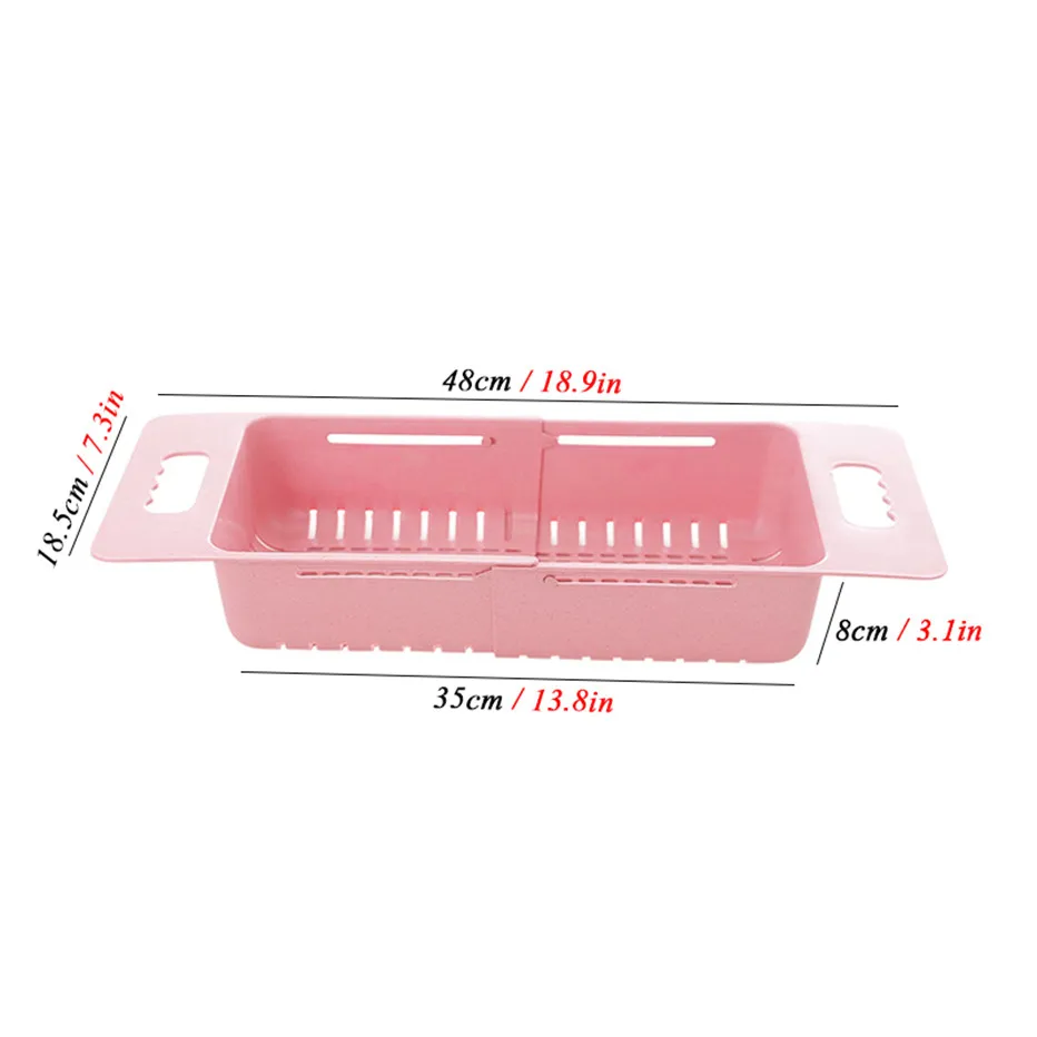 Adjustable Sink Dish Drying Rack Kitchen Organizer Plastic Sink Drain Basket Vegetable Fruit Holder Storage Rack6