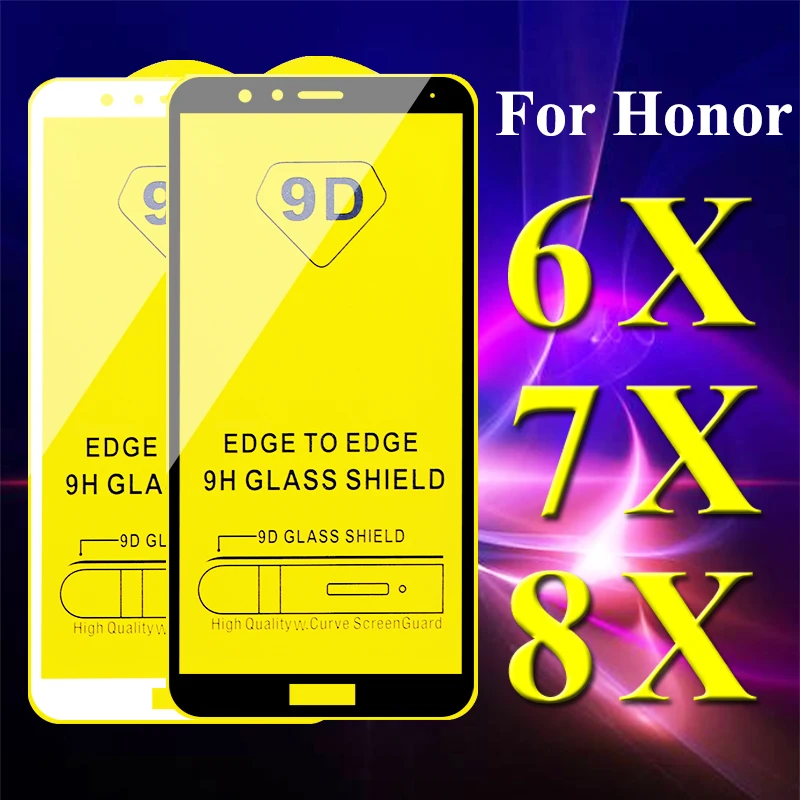 9D Защитное стекло для Huawei Honor 8X Max Защитная пленка экрана Tremp Huavei Honer 7X 6X закаленное