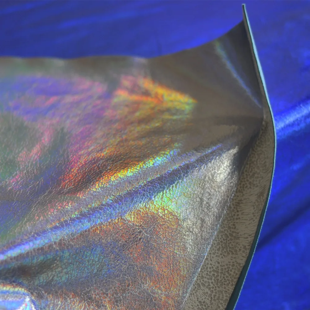 130cm*100cm holographic synthetic leather fashion style Soft bottom imitation cloth Ice crack laser clothes fabric | Дом и сад