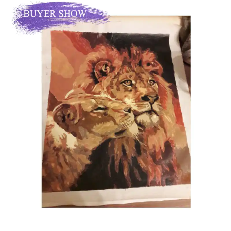 TYUAC Pintura por n/úmeros Kit Pez Loto DIY Pintura al /óleo para ni/ños Adultos Principiante de Pinturas acr/ílicas y Pinceles decoraci/ón del hogar 40*50cm Sin Marco