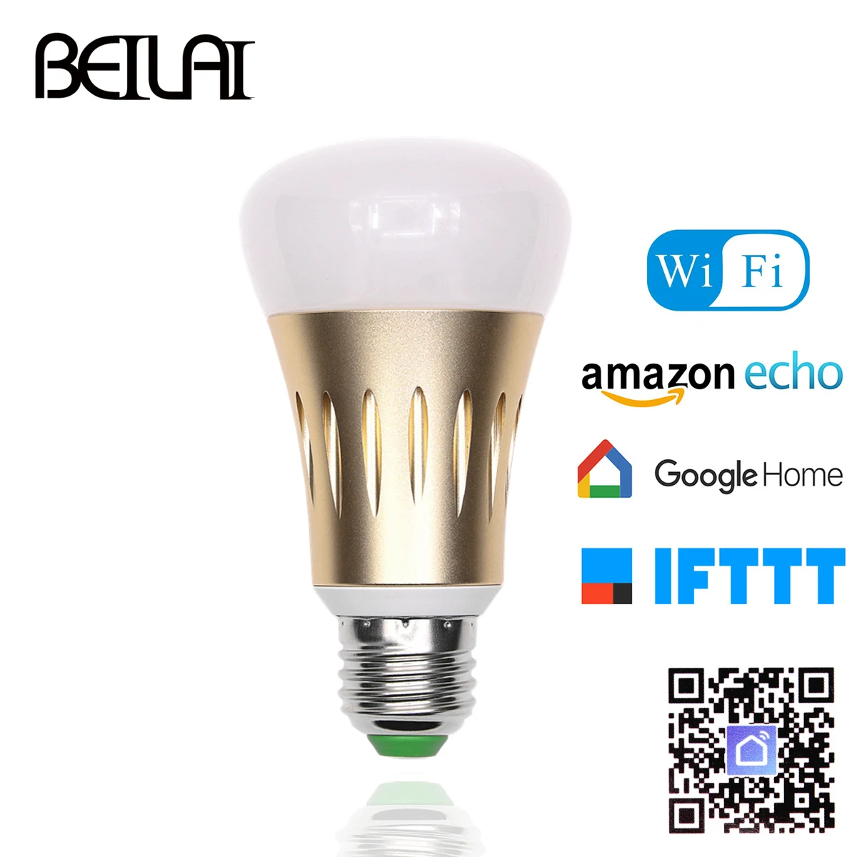 

LED Lamp E27 Dimmable Smart LED Bulbs WIFI Control Light Bulb For Amazon Assistant Google Home and IFTTT 16 Million Colors