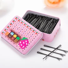2017 Hot Sale 48 PCS 3 Style 6 Size With Metal Box Hairpins Accessories Bob Pins Round Head Professional Hair Grips Barrettes