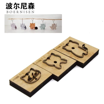 

SMVAUON blade 3-piece set/set mold DIY cat wallet set manual punching tools wooden mold set Suitable for big shot sizzix machine