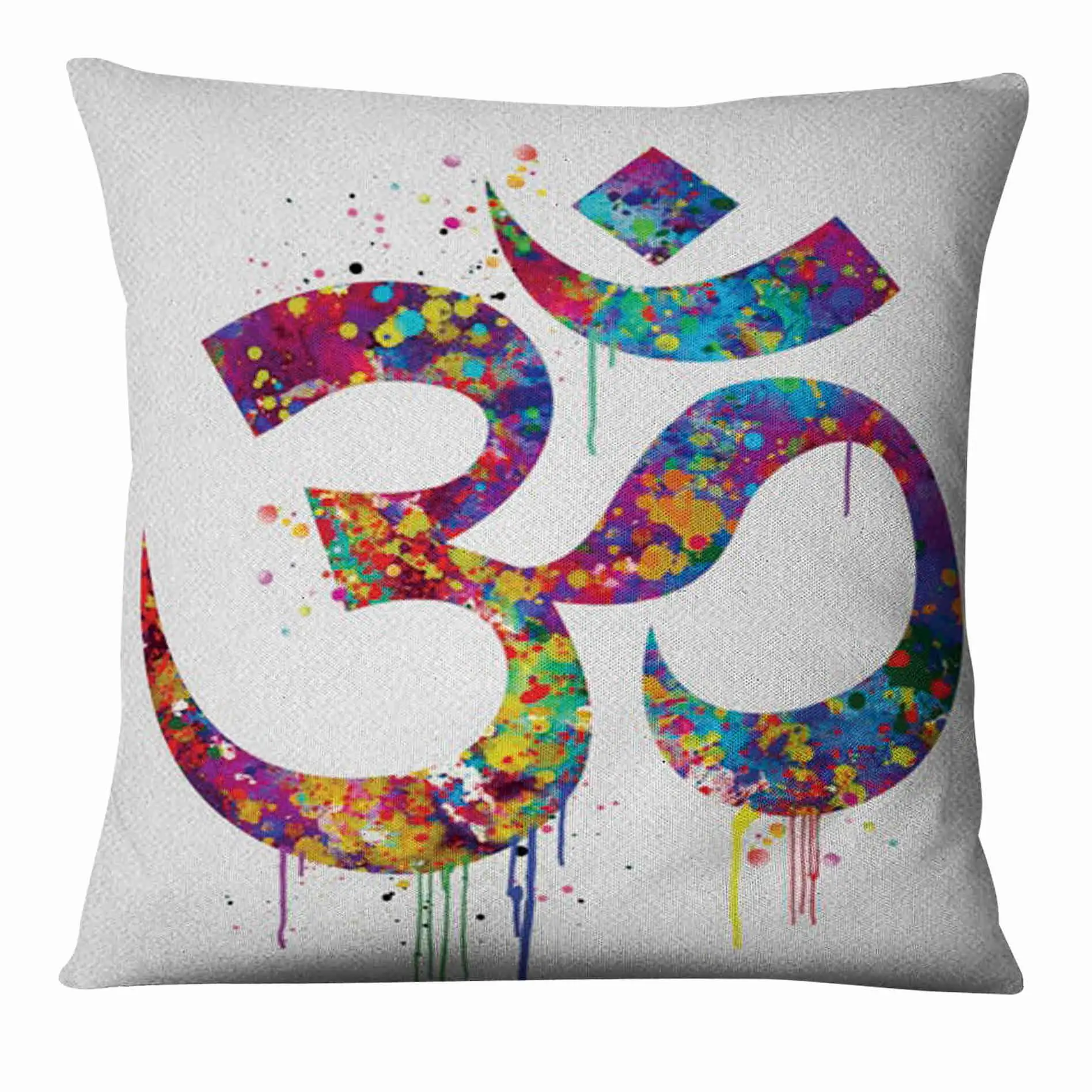 Zen Yoga Art Watercolor Painting Printed Pillowcase Home Pillow Decoration Almofadas Decorativas Para Sofa Throw Pillow 45*45 