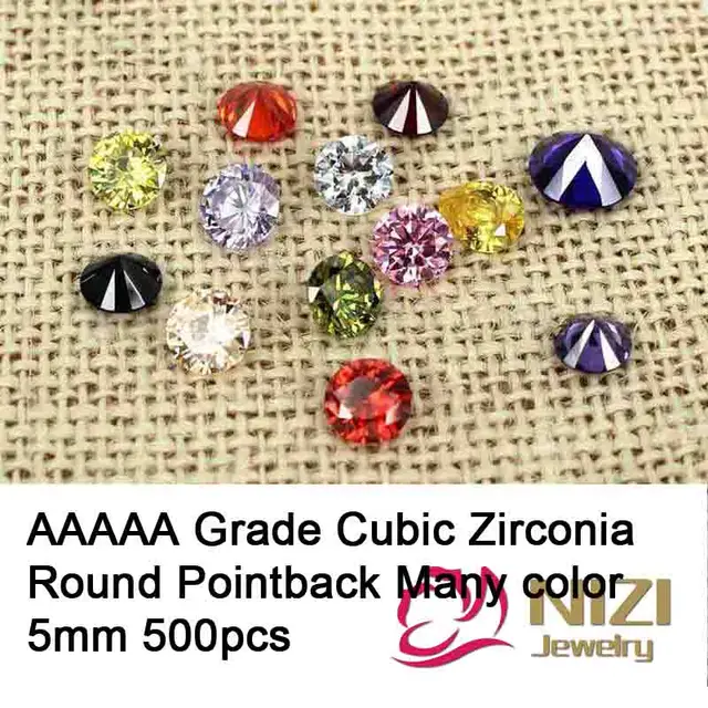 Buy Luxury Zirconia Stones 5mm 500pcs AAAAA Grade