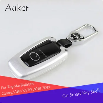 

Car Smart Key Case Key Shell Wallet Protective Cover Zinc alloy Car styling For Toyota/Daihatsu Camry/Aitis XV70 2017 2018