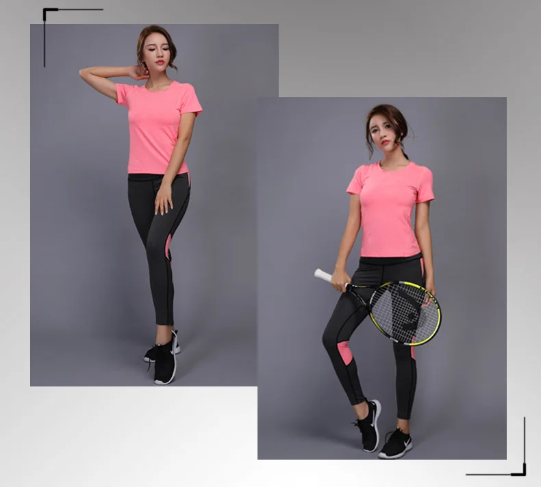 Женский комплект для йоги из 2 предметов, одежда для фитнеса и спортзала, рубашка+ штаны для йоги, комплект леггинсов, спортивный костюм, женская одежда для фитнеса