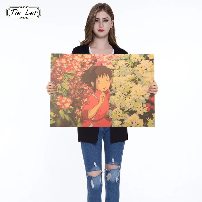 

Japanese Spirited Away Anime Movie Kraft Paper Poster Home Decoration Wall Sticker Painting Wallpaper 51X36cm