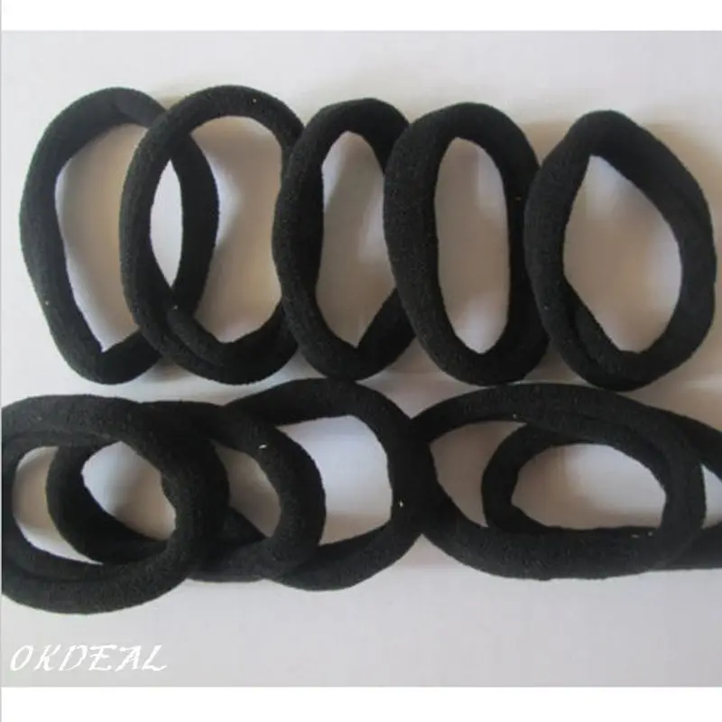 

Hot BLACK 10pcs Girls elastic hair ties bands rope ponytail bracelets headband scrunchie accessories