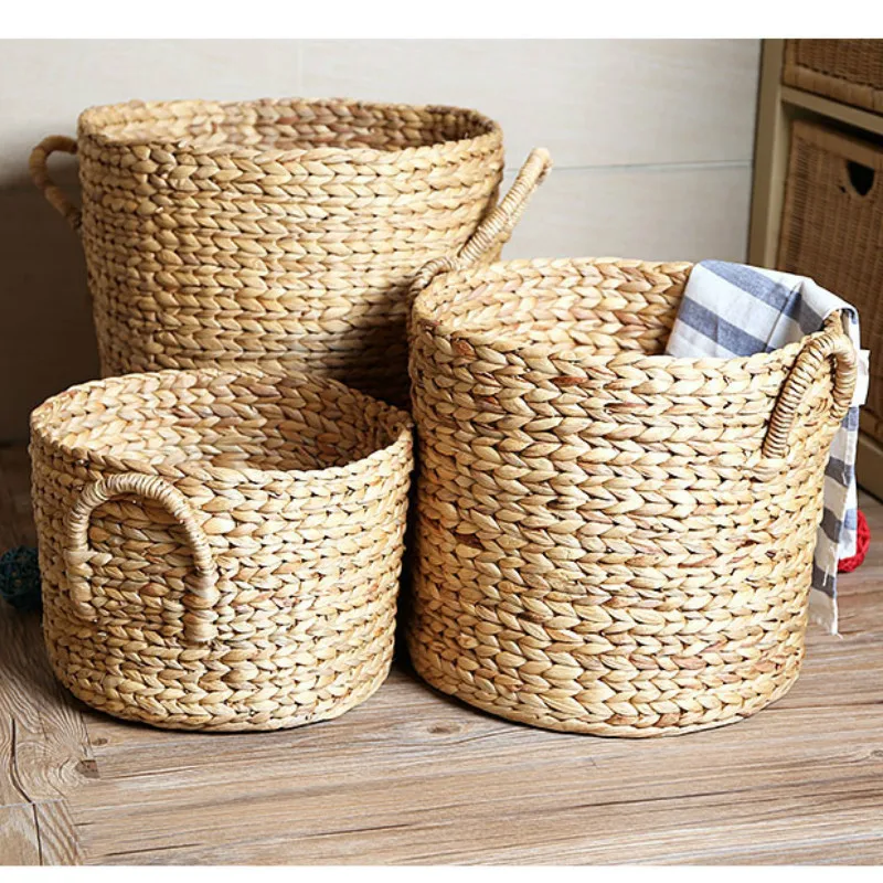 Kaufen 1PCS Hause hand woven rattan korb lagerung bin Nordic klavier blatt pflanze blumentopf lagerung korb ZP7171052