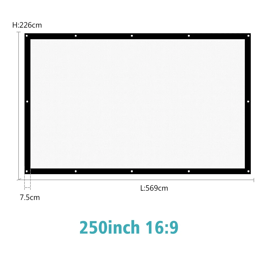 ThundeaL 180 200 250 дюймов проекционный модуль Экран матовый холст белый 3D HD проектор для домашнего Театр Шторы Экран настенный Портативный