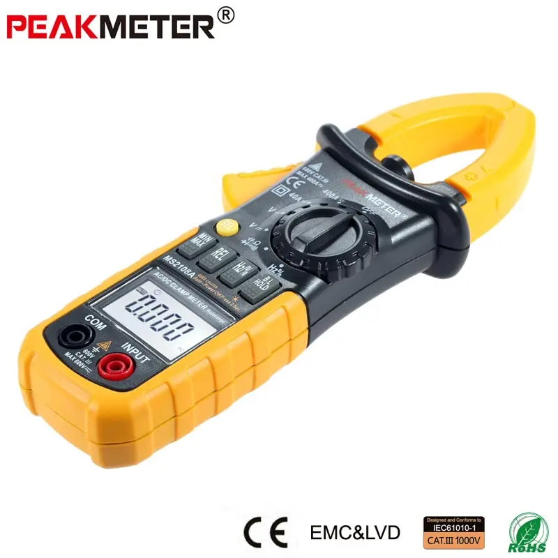 Токовые клещи PEAKMETER PM2108 MS2108A MASTECH плоскогубцы Амперметр измеритель емкости AC DC амперметрический зажим мультиметр