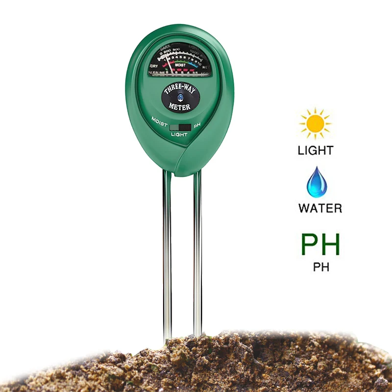 

Soil PH Meter 3 in 1 Soil Test Kit For Moisture, Light & pH Plant Care Soil Tester Test Meter Detector Garde(No Battery Needed)