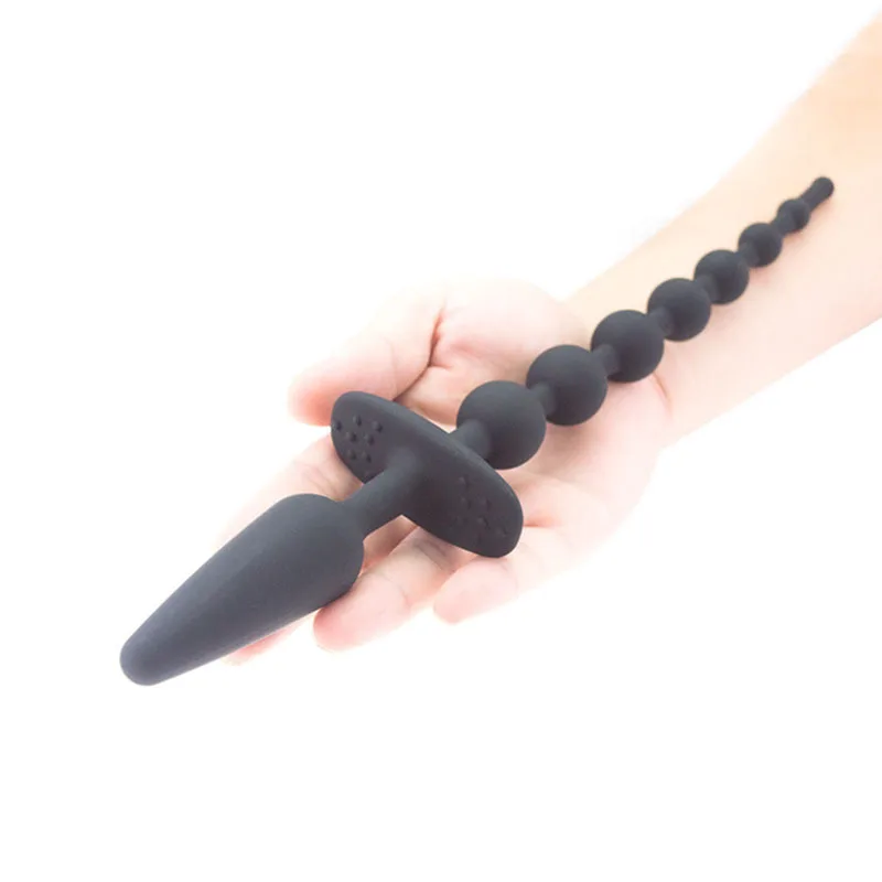 New silicone double head massager 8 balls anal butt tail plug beads fox anus erotic sex toys for men women gay | Красота и здоровье