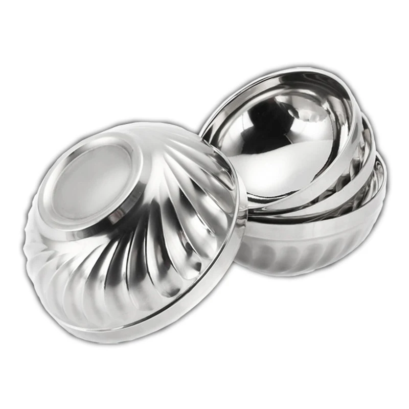 5 pcs /set Stainless Steel Spill Proof Bowl Double Layer Safe Children