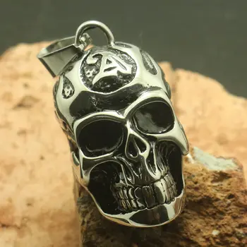 

Mens Boys 316L Stainless Steel Cool Punk Gothic Flaming Biker Polishing Skull Pendant