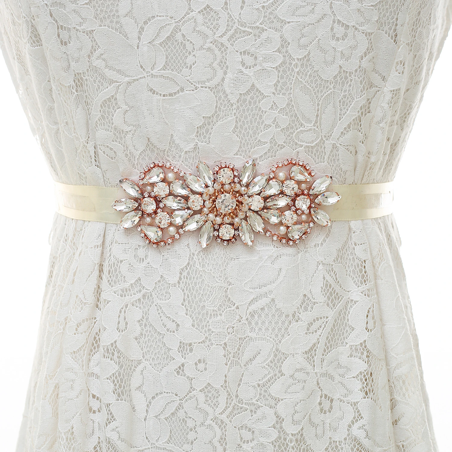 Rose Gold Crystal Bridal Belt Beads Wedding Rhinestones Sash For And Bridesmaid Dresses S212RG | Свадьбы и торжества