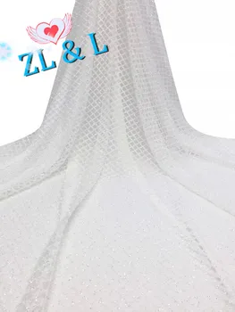 

Full flash small lattice 5 yards 2019glitter (color can be customized) African lace Nigeria lace French mesh wedding dress skirt