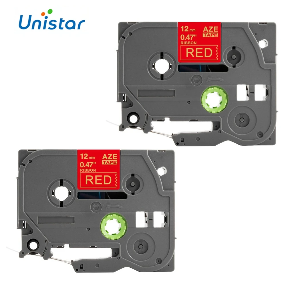 Атласная лента Unistar TZe 2 шт. совместима с Brother P Touch диаметром 12 мм зеркальные ленты