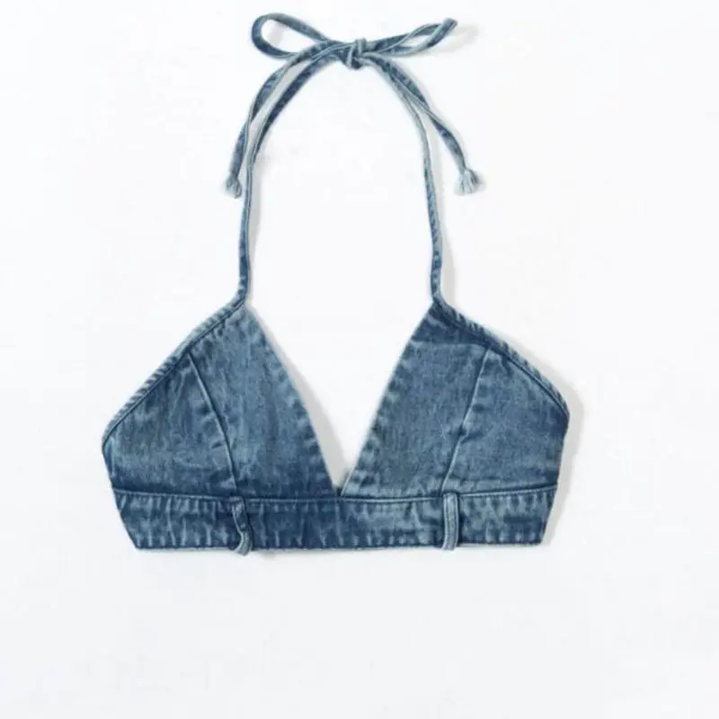 

Fashion Women Sexy Shorts Vests Girl Cowboy tank top Punk suspender vest L Womens Denim V neck Sexy plunging Tops