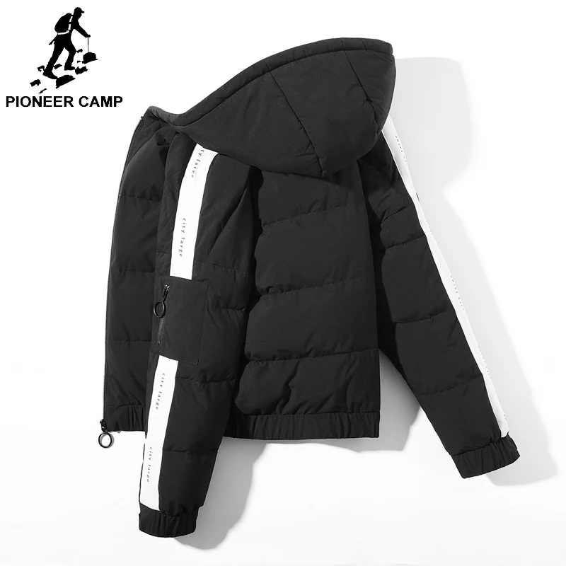Мужской пуховик Pioneer Camp зимний в полоску с карманами на молнии AYR801429|Пуховики| |