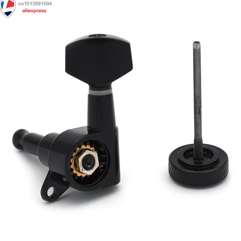 

New Ostrich A set of 6 Pcs Black Lock String Guitar Tuning Pegs keys Tuners Machine Heads for Electric Guitar Lock Schaller Styl
