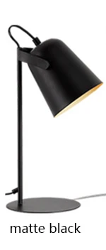 Современный арт-деко, нарисованные в скандинавском стиле, креативные настольные лампы E27, светодиодный, 220 В, настольная лампа для офиса, чтения, прикроватная, для дома, спальни, кабинета - Цвет абажура: matte black